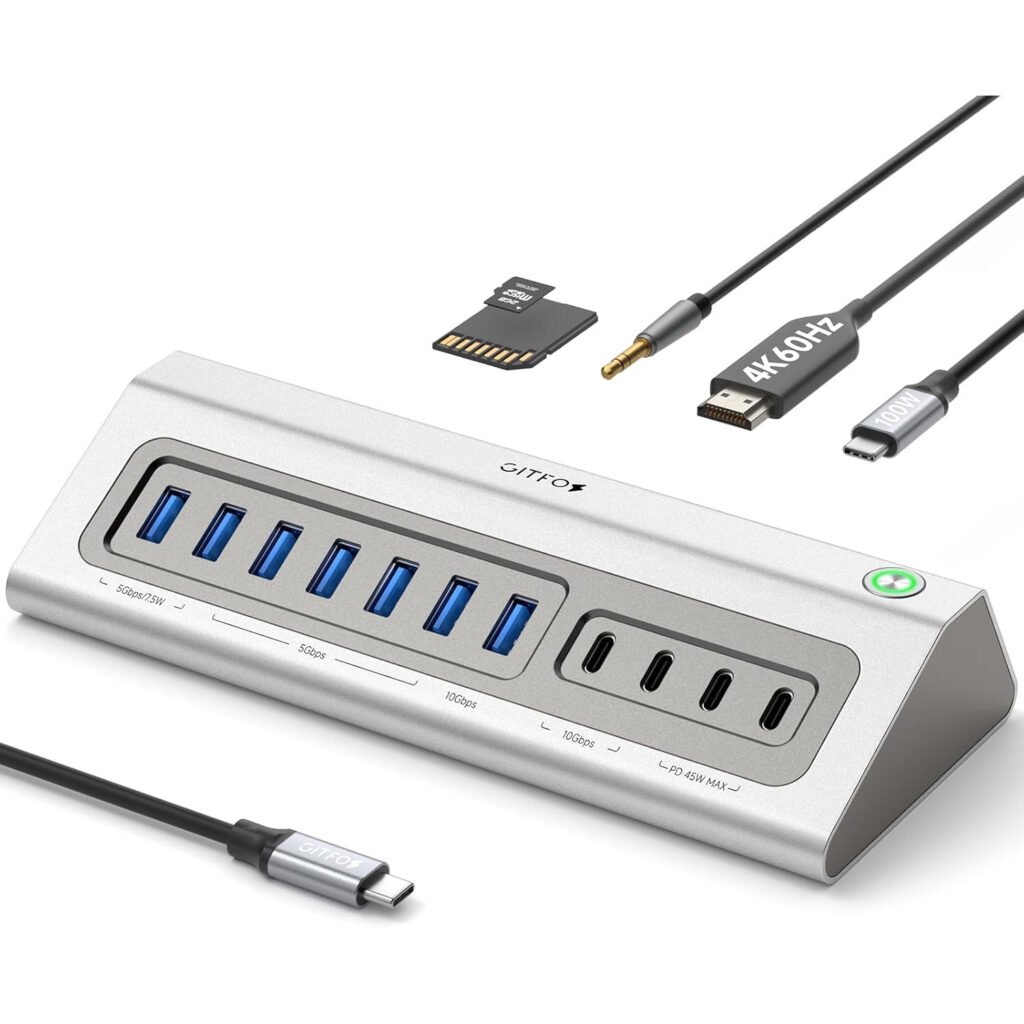 Hub USB C 18 en 1 con HDMI 4K y Carga Rápida