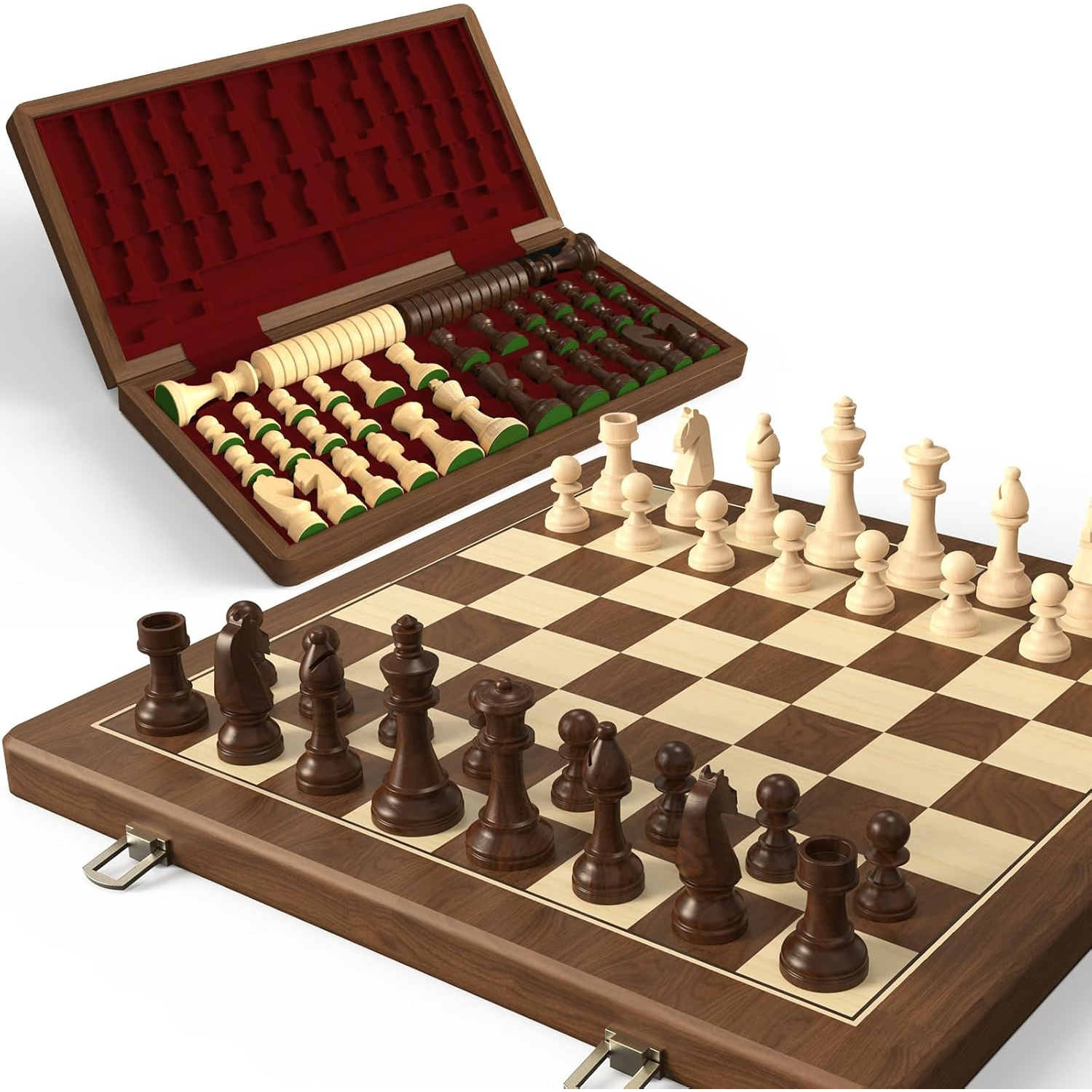 Juego de Ajedrez y Damas de Madera 2 en 1 🌟