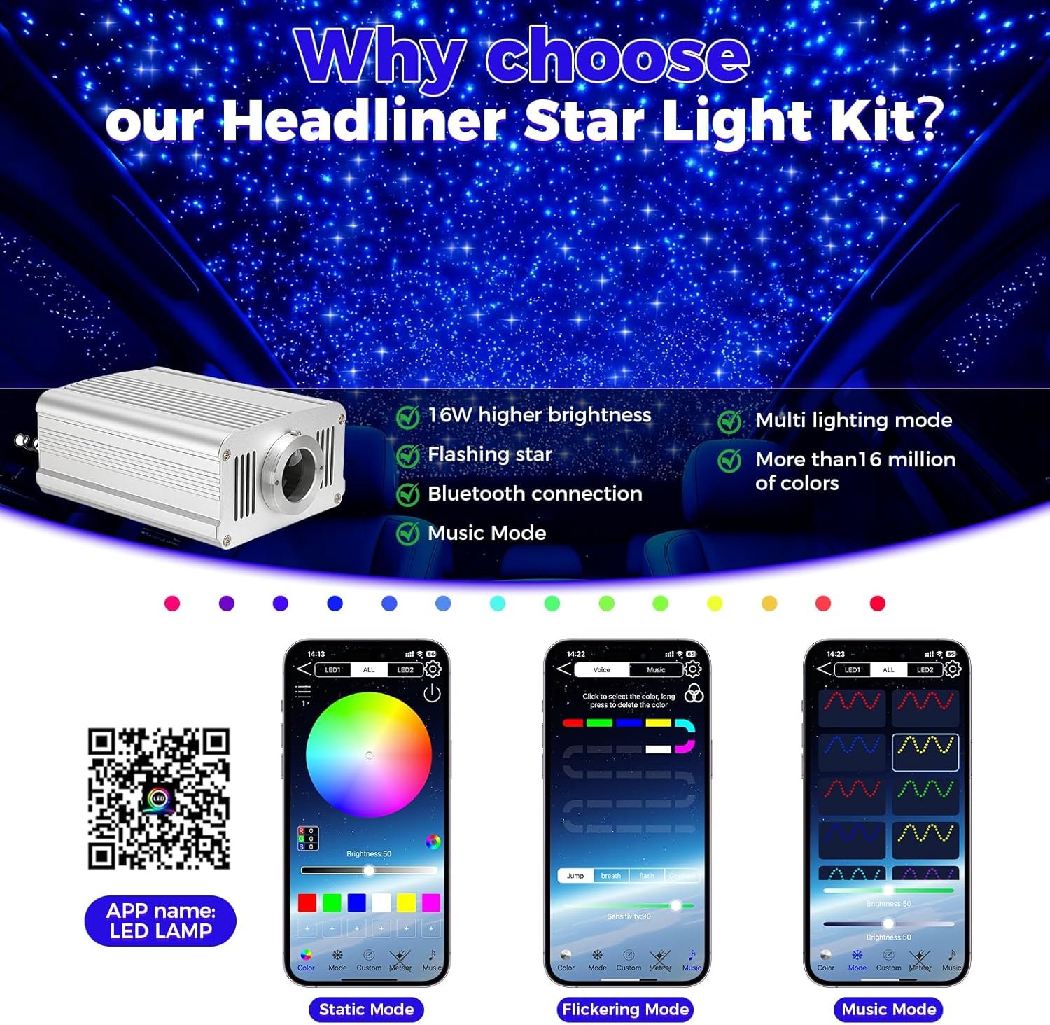 Kit de Luces de Techo Starlight 500PCS - Imagen 3