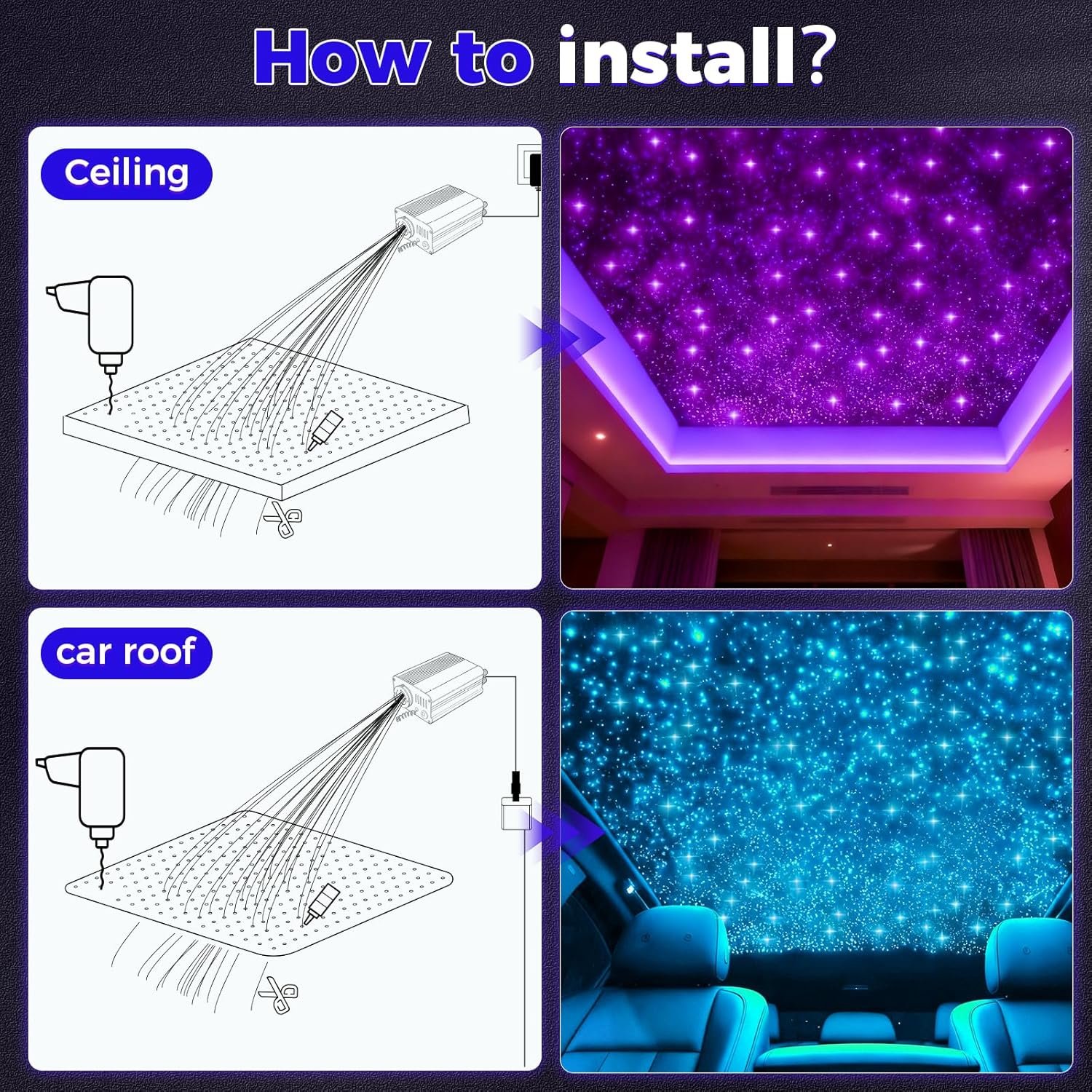 Kit de Luces de Techo Starlight 500PCS - Imagen 6