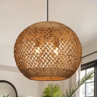 Lámpara Colgante de Rattan Boho con Envío Gratis 🌿