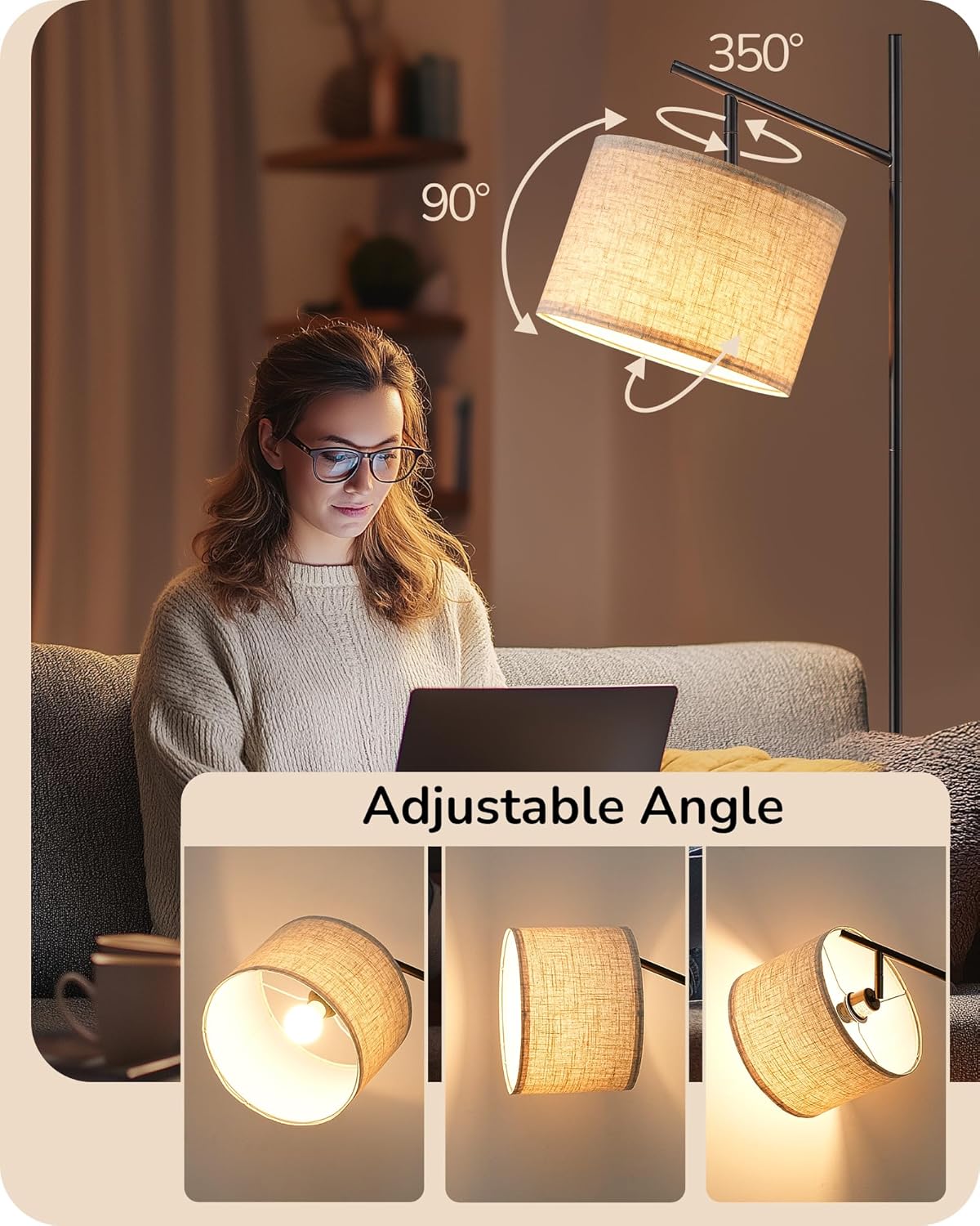 Lámpara de Pie Moderna con Control Remoto y Pedal - Imagen 4