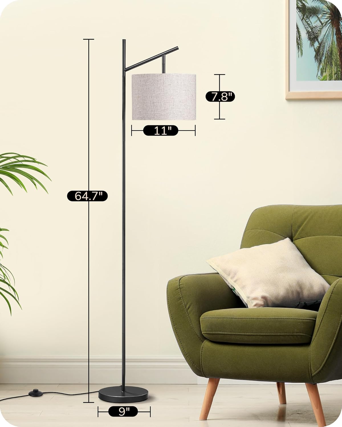 Lámpara de Pie Moderna con Control Remoto y Pedal - Imagen 7