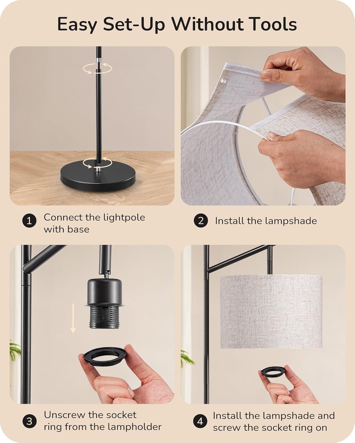 Lámpara de Pie Moderna con Control Remoto y Pedal - Imagen 8