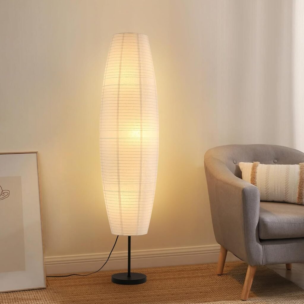 Lámpara de Piso de Papel de Arroz con 3 Luces y Temperaturas de Color 🌟