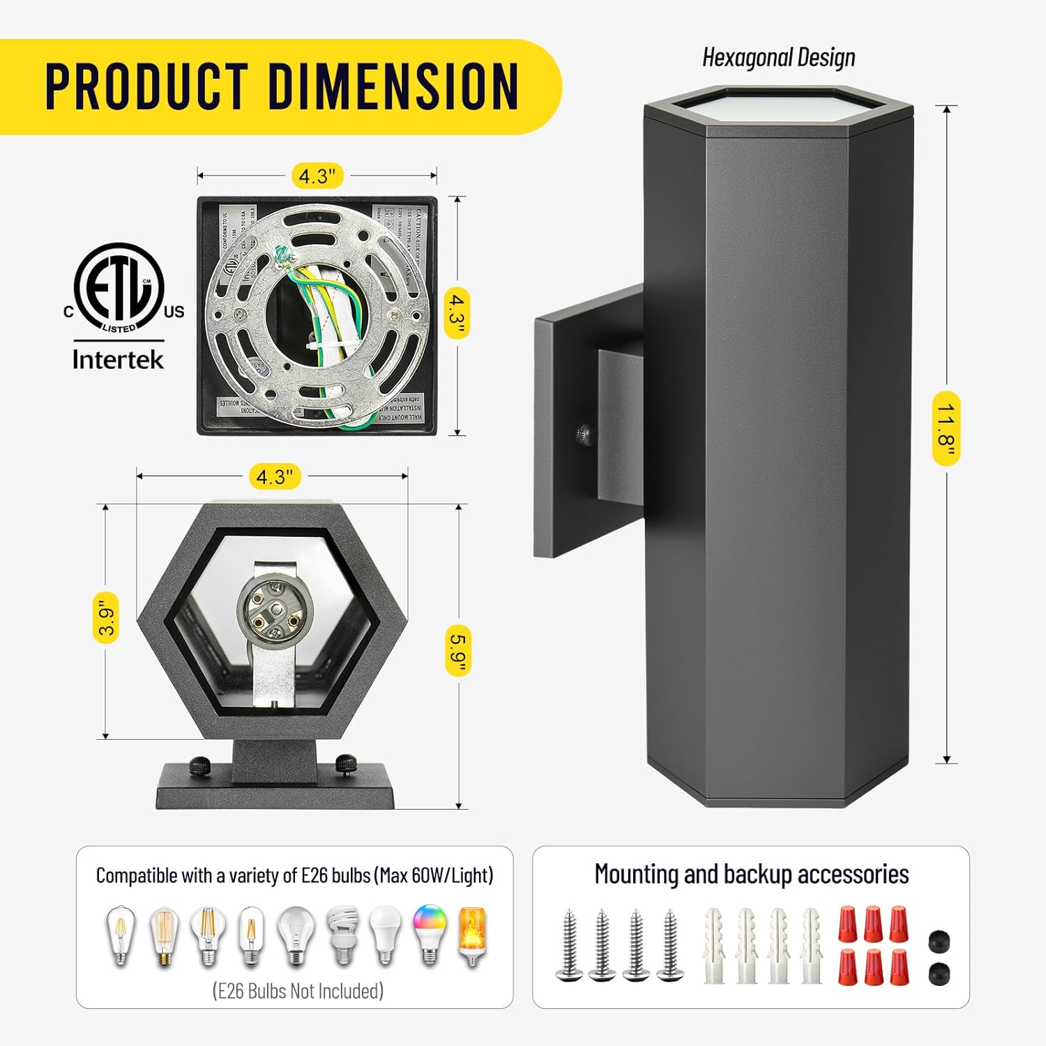 Lámparas de Pared para Exteriores IP65 Impermeables - Imagen 7