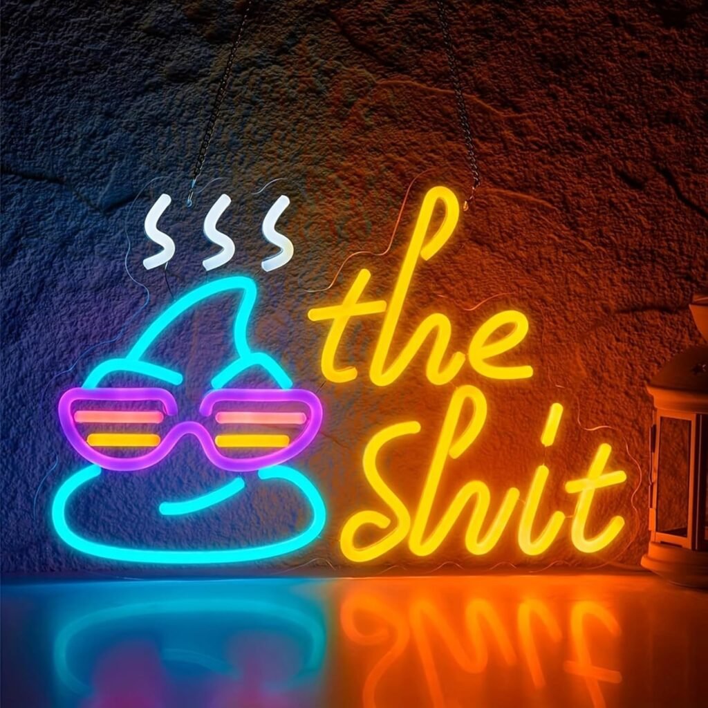 Letrero de Neón Divertido 💩 con Gafas