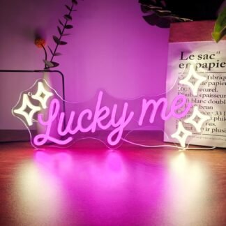 Letrero de Neón Lucky Me con Estrellas 🌟