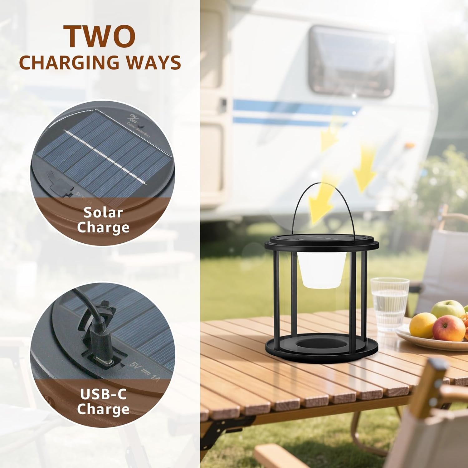 Linterna Solar Recargable para Campamento 🌞 - Imagen 3