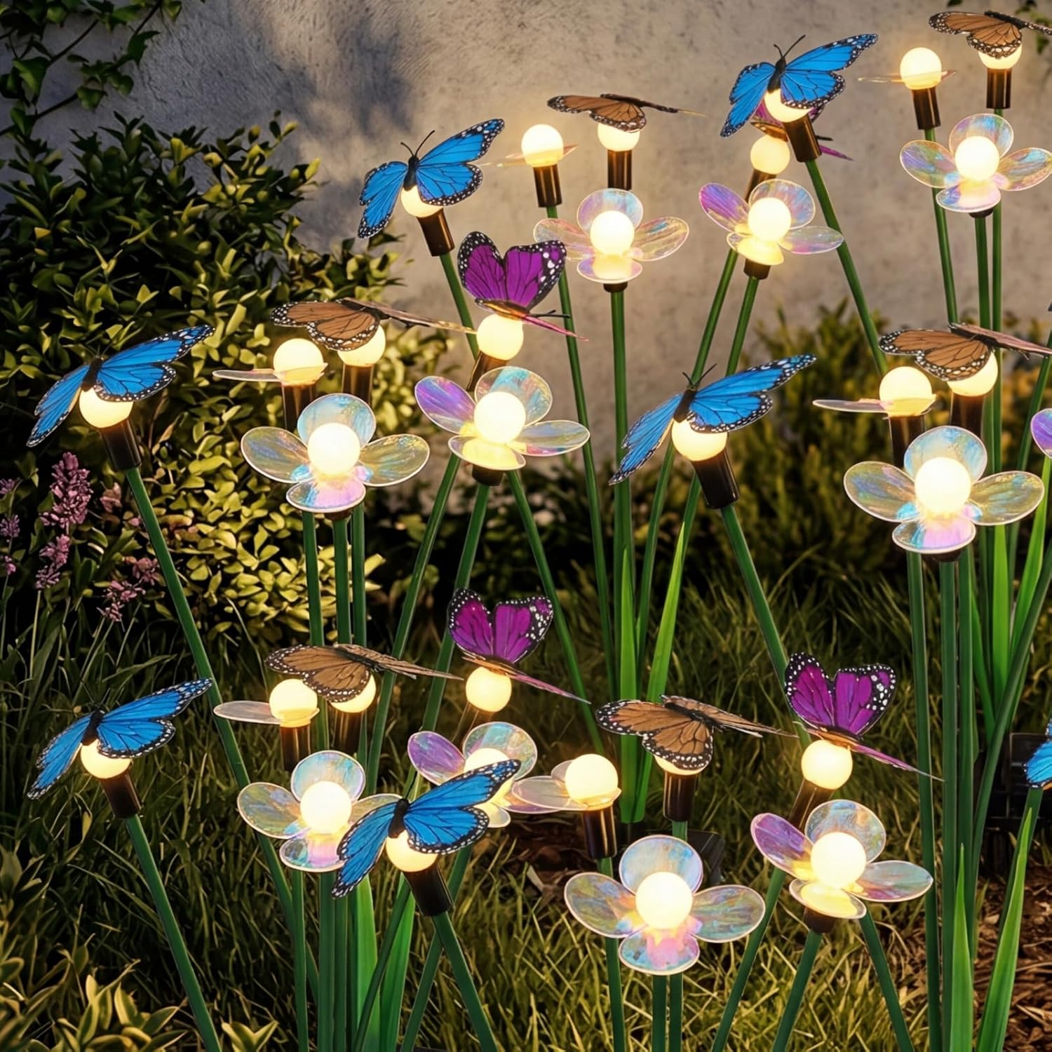 Luces Solares de Jardín con Mariposas y Flores 🌸