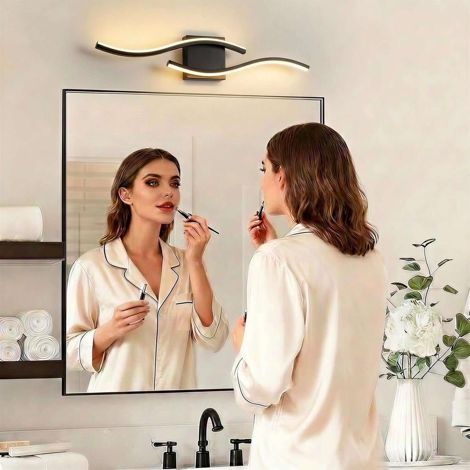 Luz de Tocador LED para Baño 23.6 pulgadas - Negro - Imagen 2
