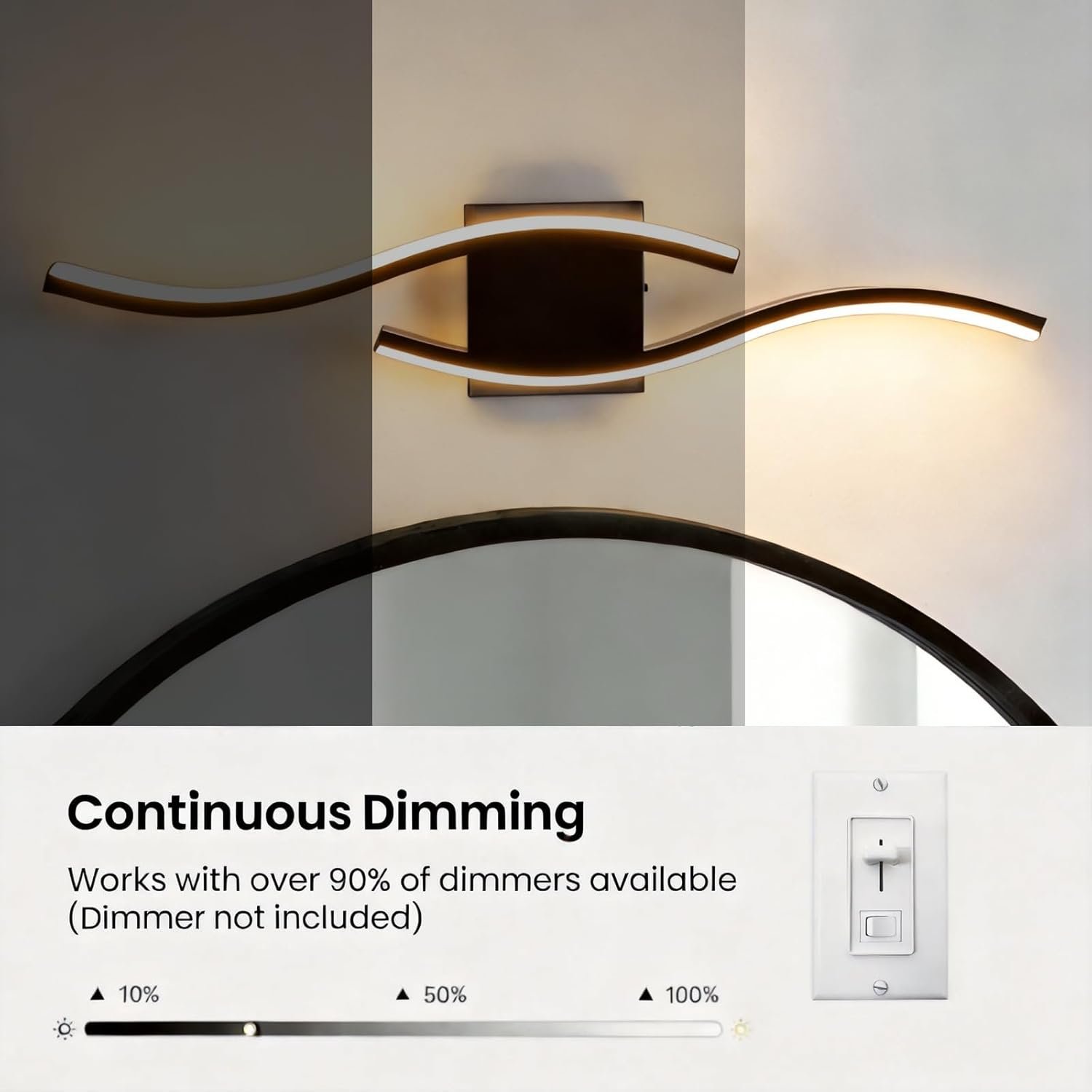 Luz de Tocador LED para Baño 23.6 pulgadas - Negro - Imagen 4