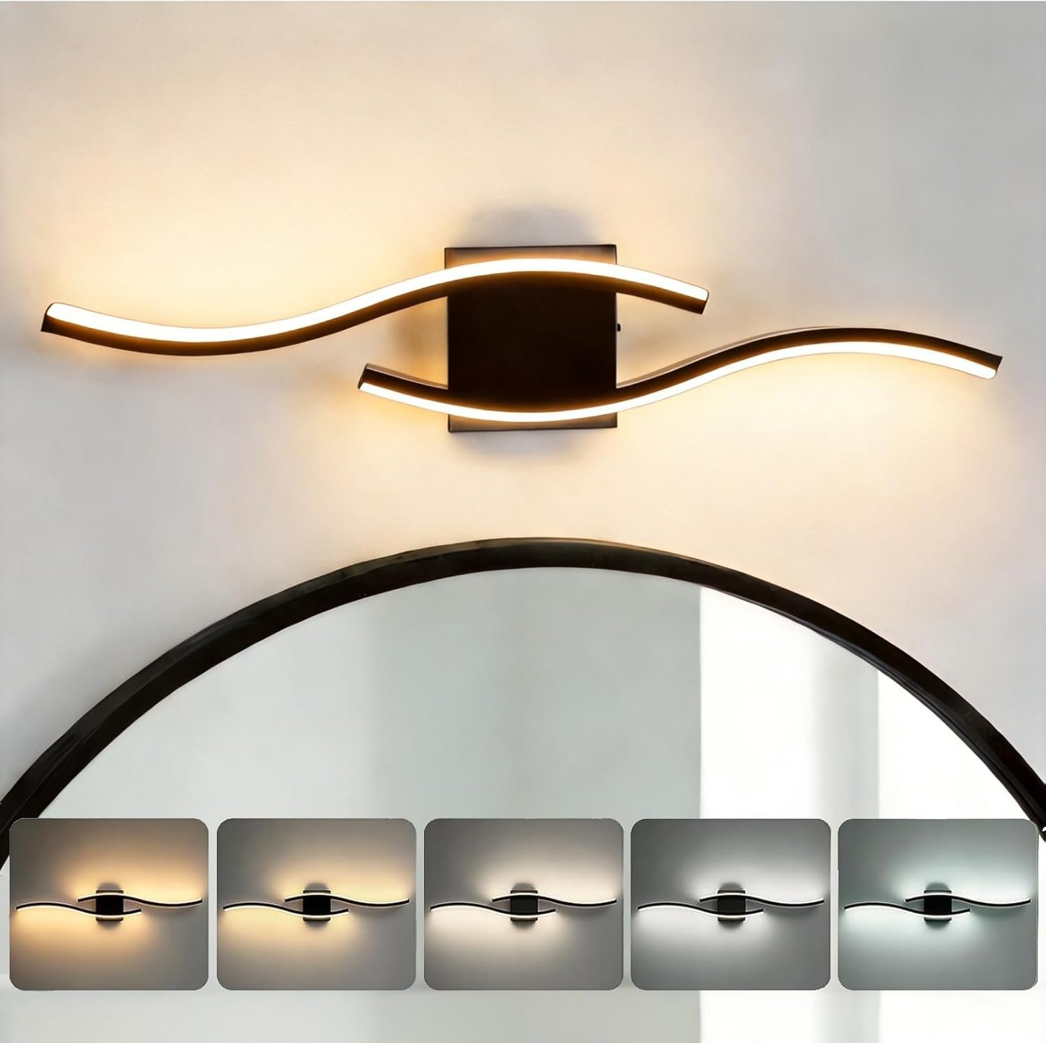 Luz de Tocador LED para Baño 23.6 pulgadas - Negro - Imagen 8