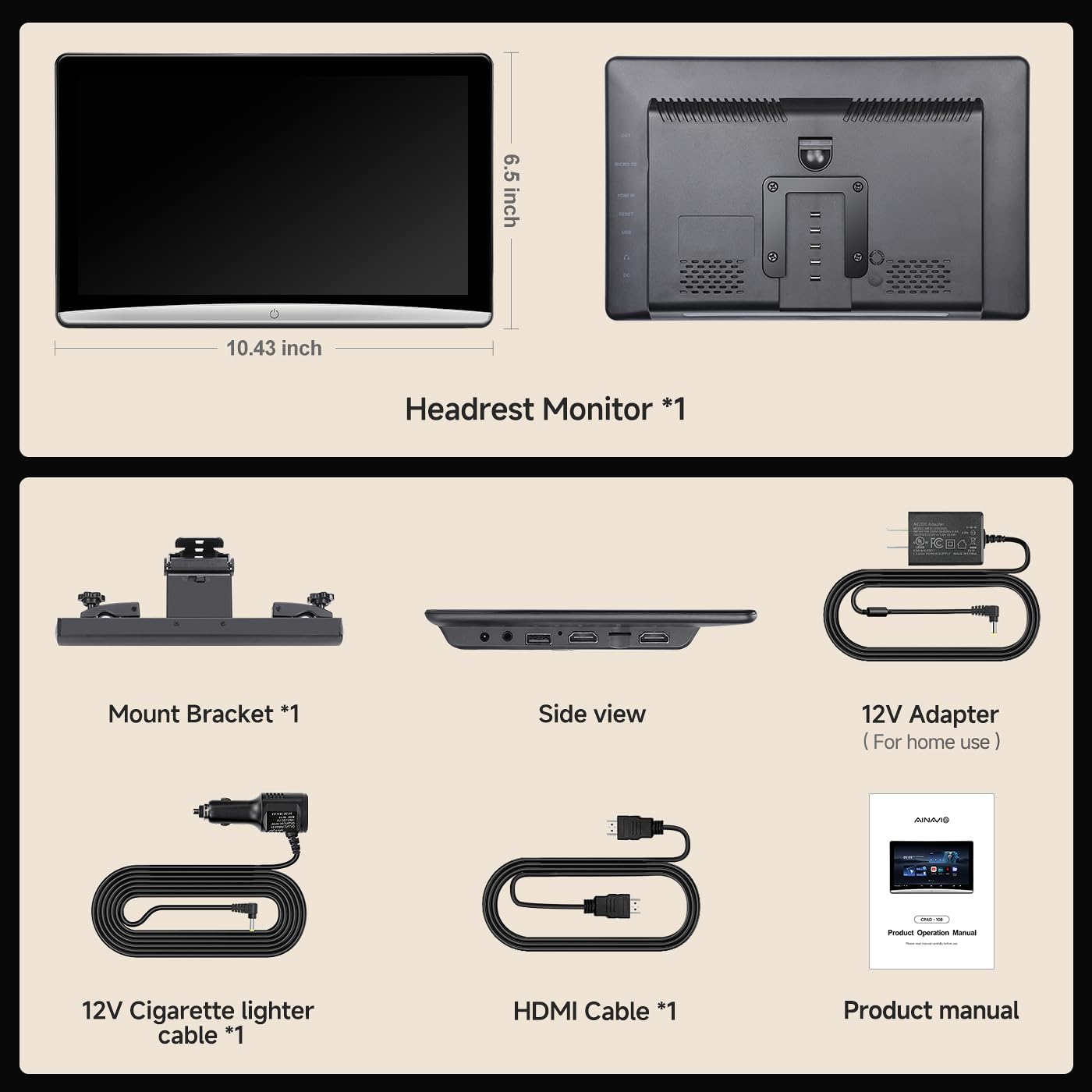 Monitor de Cabecera Android 13 de 10.8 pulgadas con WiFi 5G - Imagen 7