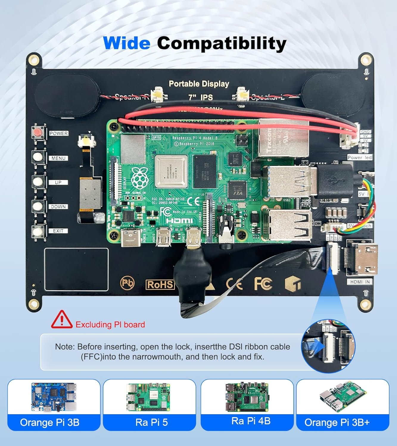 Monitor Táctil de 7 Pulgadas Compatible con Raspberry Pi - Imagen 3