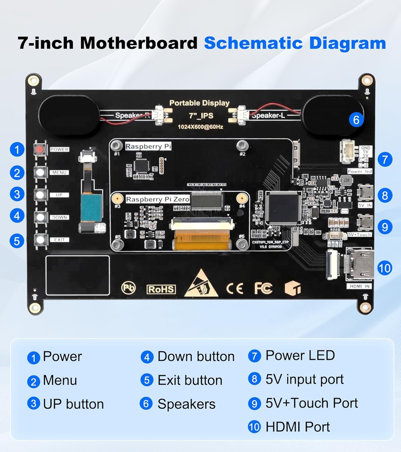 Monitor Táctil de 7 Pulgadas Compatible con Raspberry Pi - Imagen 4