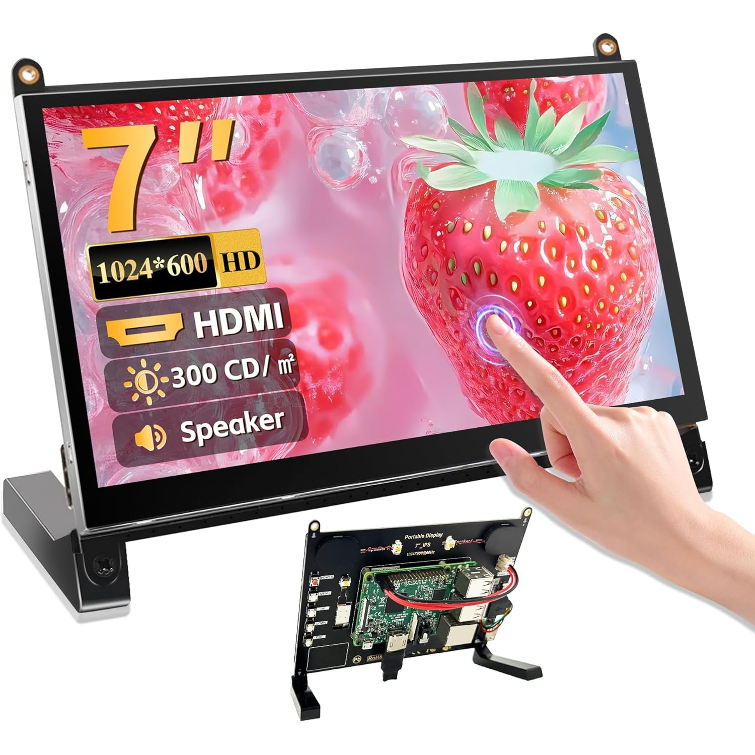Monitor Táctil de 7 Pulgadas Compatible con Raspberry Pi