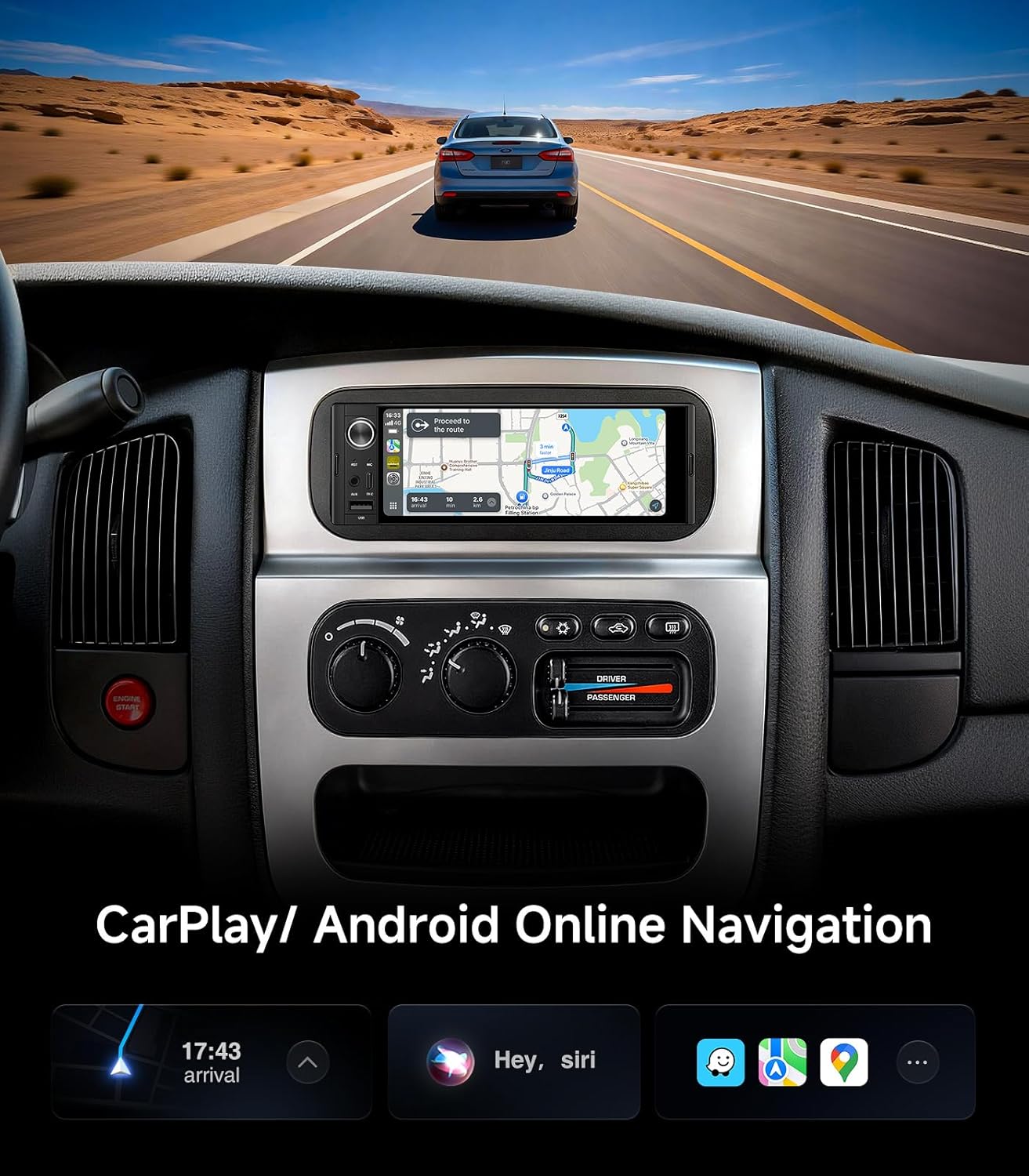 Radio de Coche DIN Único 6.36 pulgadas con CarPlay Inalámbrico - Imagen 6