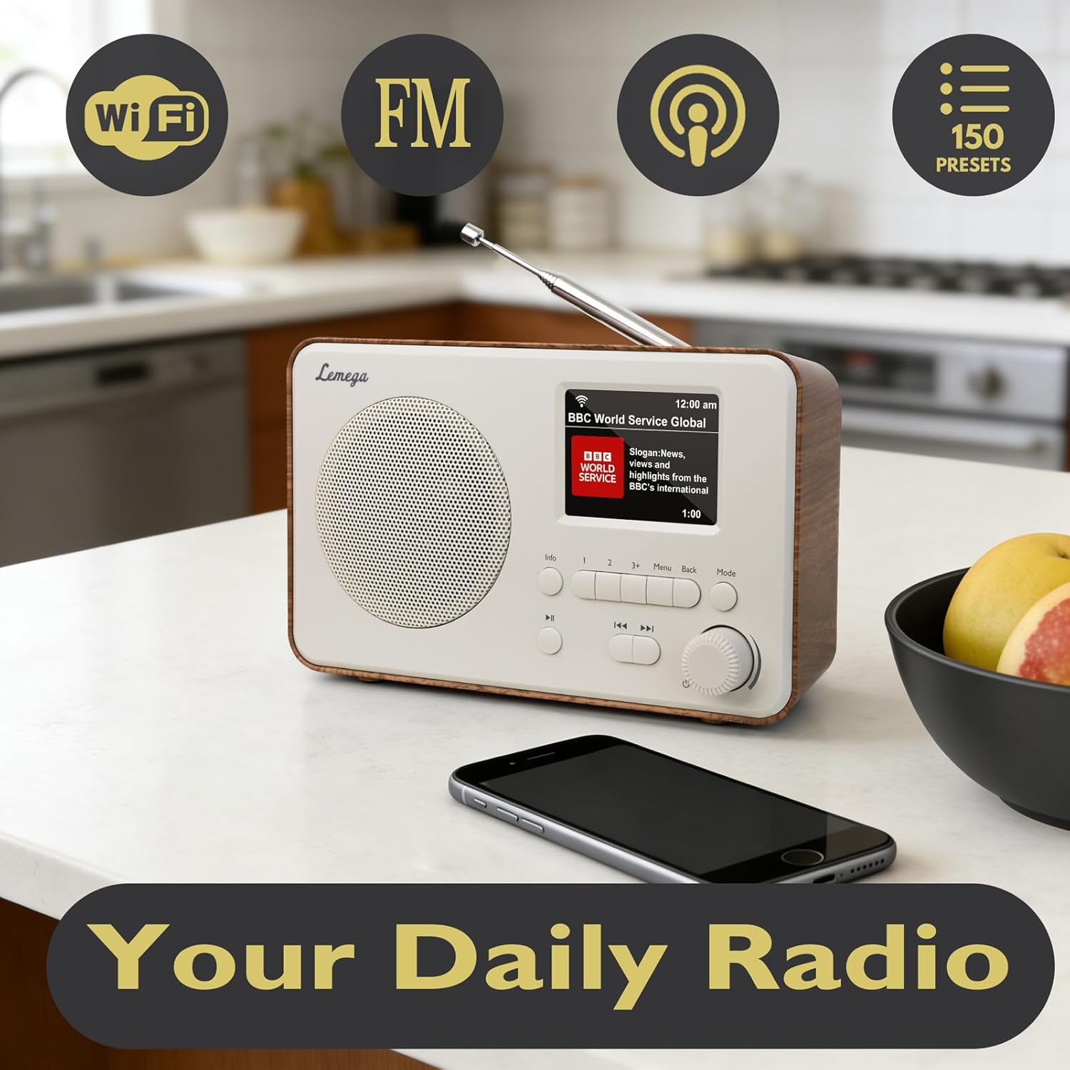 Radio por Internet Lemega IR1S con Bluetooth y FM 📻 - Imagen 2