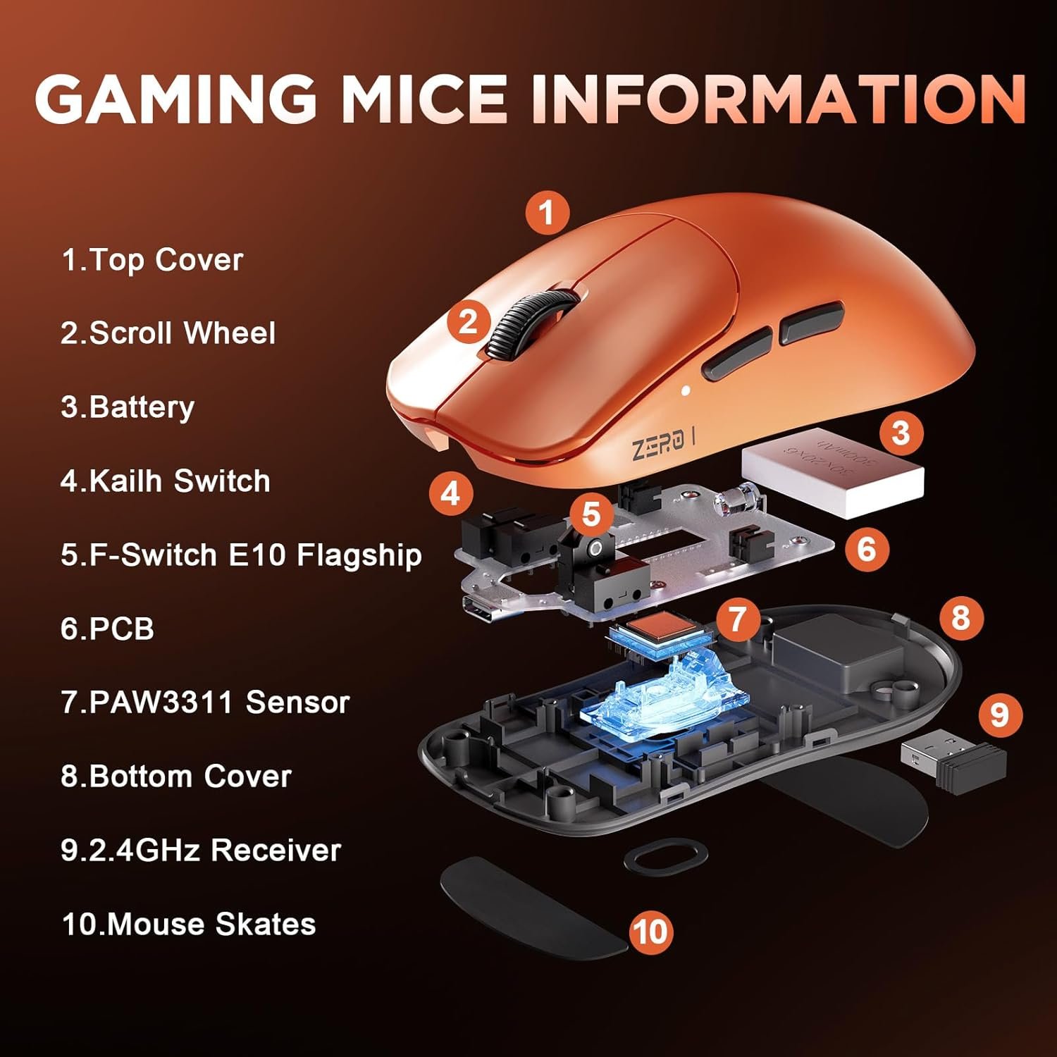Ratón Inalámbrico para Juegos Zero 1 Pro 🖱️ - Imagen 8