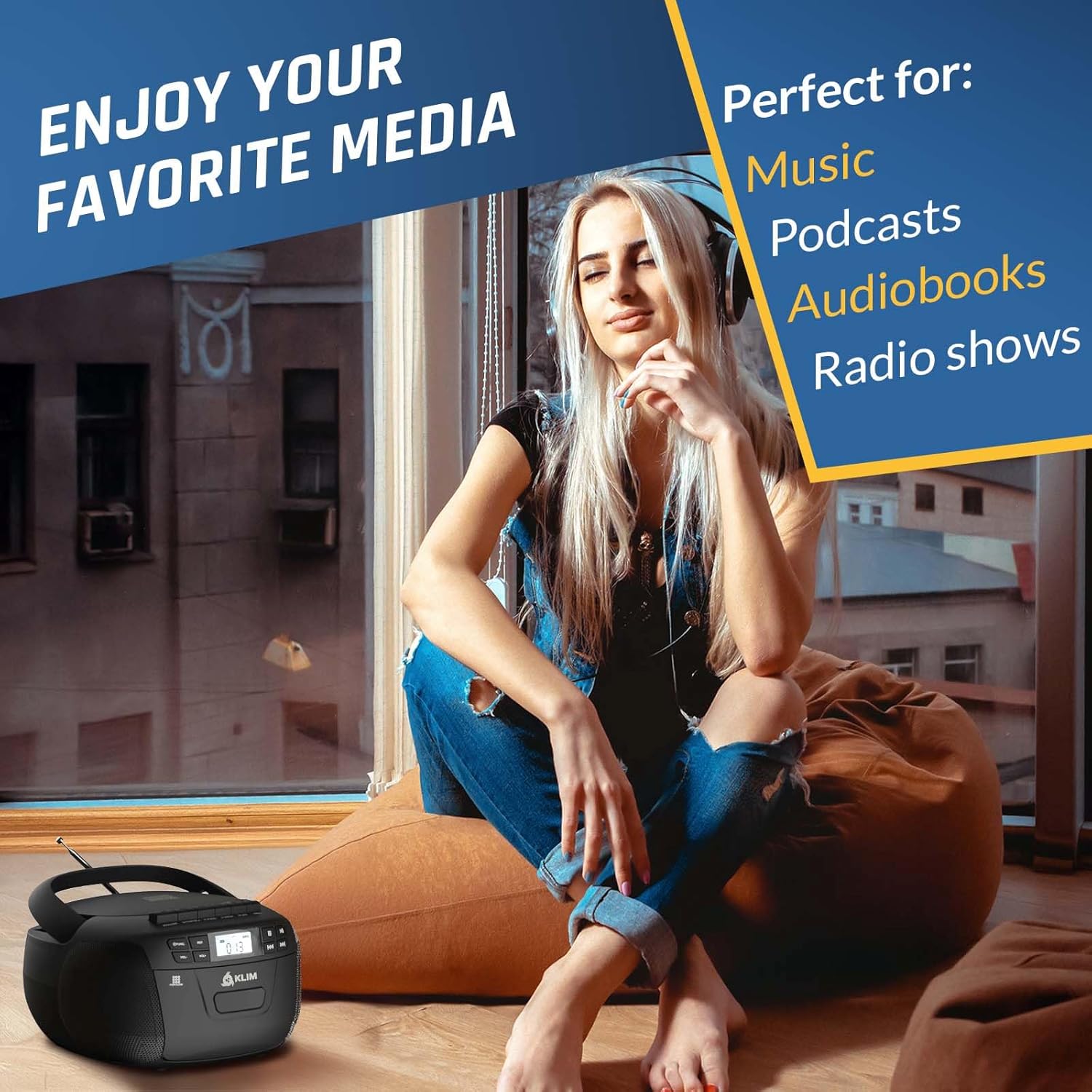 Reproductor de CD y Casete KLIM con Bluetooth y Radio AM/FM 🎶 - Imagen 7
