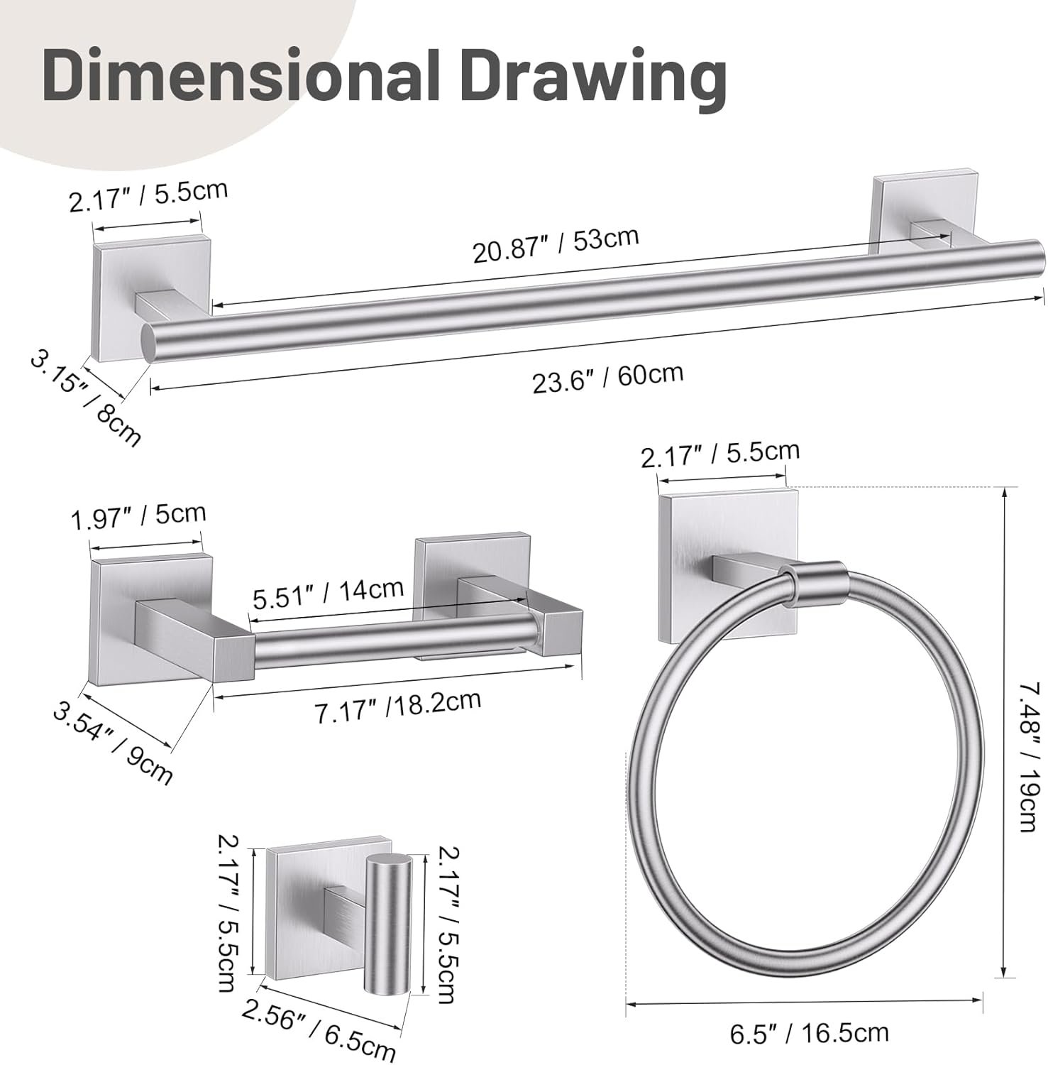 Set de Accesorios de Baño de 5 Piezas - Imagen 3