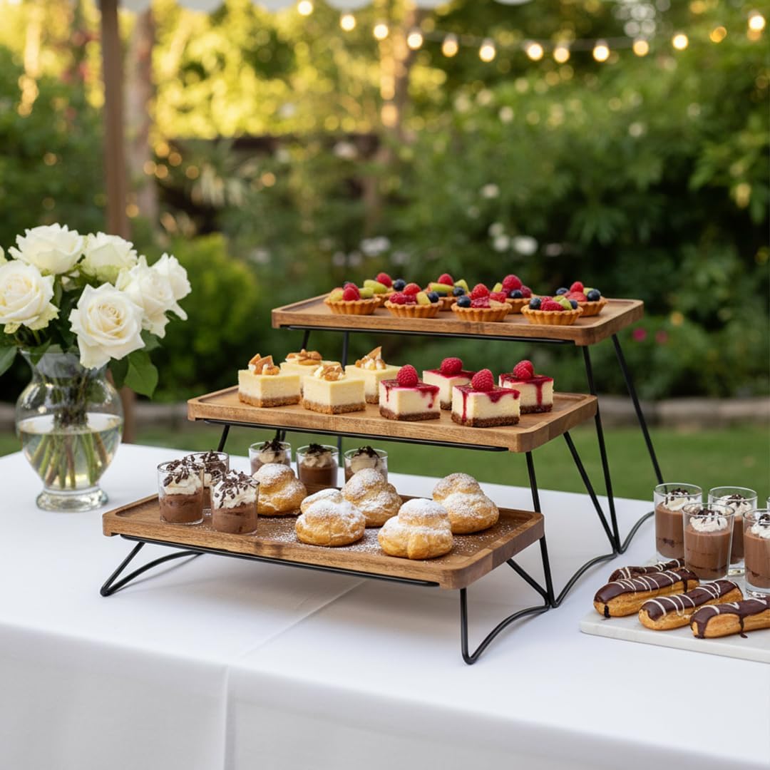 Soporte de Cupcakes de Madera de Acacia de 3 Niveles 🍰 - Imagen 2