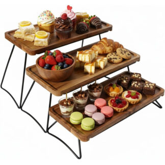 Soporte de Cupcakes de Madera de Acacia de 3 Niveles 🍰