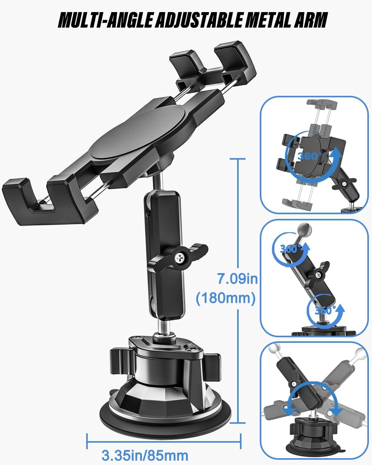 Soporte para Tablet y Teléfono con Ventosa Fuerte y Brazo Ajustable 📱 - Imagen 3