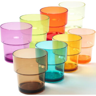 Vasos Apilables de Plástico 14 oz - Set de 8