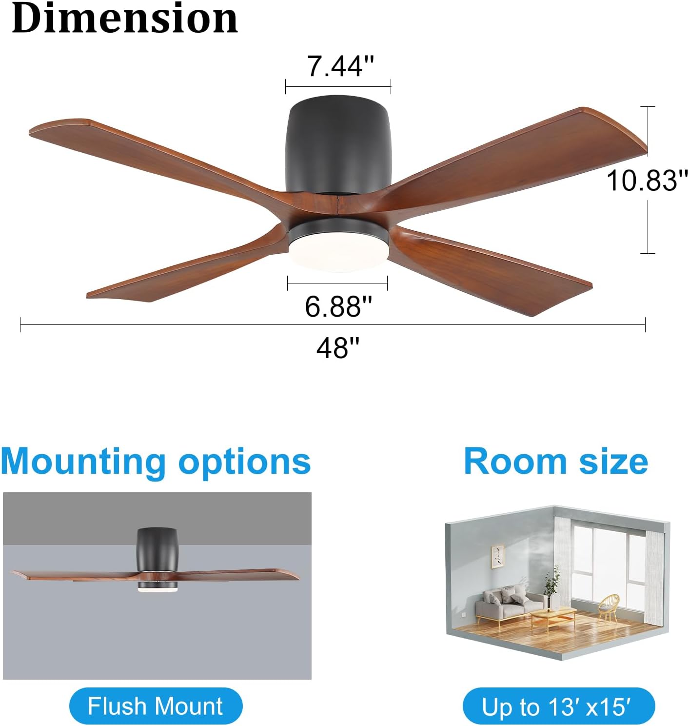 Ventilador de Techo 48 pulgadas con Luz y Control Remoto 🌬️ - Imagen 2