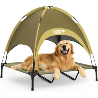 Cama Elevada para Perros con Toldo, Verde XL 🐶