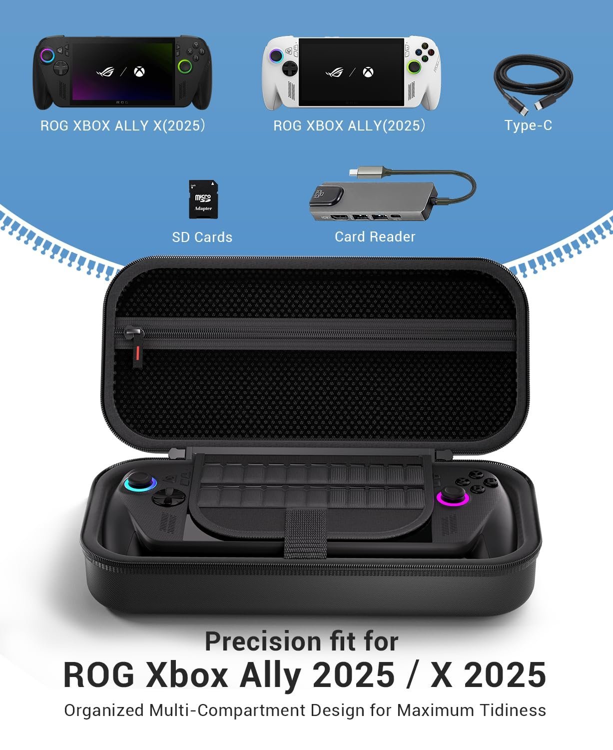 Estuche rígido para ASUS ROG Xbox Ally y Ally X con accesorios - Imagen 6